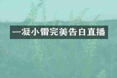 一凝小雷完美告白直播
