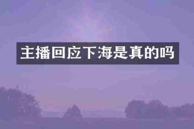 主播回应下海是真的吗