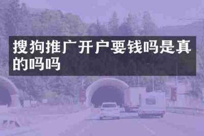 搜狗推广开户要钱吗是真的吗吗