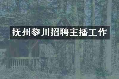 抚州黎川招聘主播工作