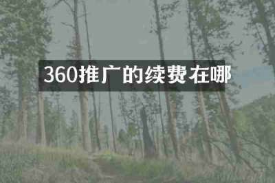 360推广的续费在哪
