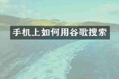手机上如何用谷歌搜索