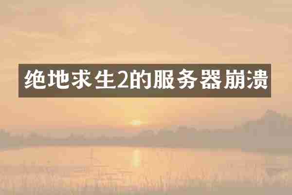 绝地求生2的服务器崩溃
