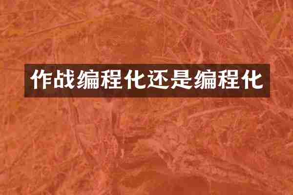 作战编程化还是编程化