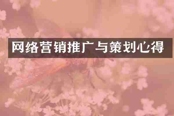 网络营销推广与策划心得