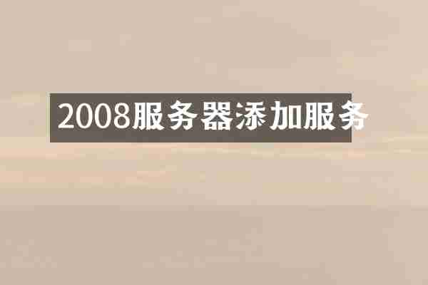 2008服务器添加服务