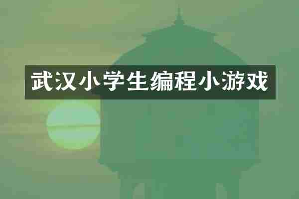 武汉小学生编程小游戏