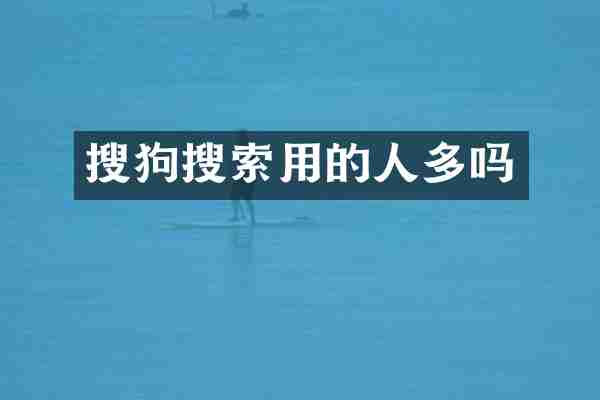 搜狗搜索用的人多吗
