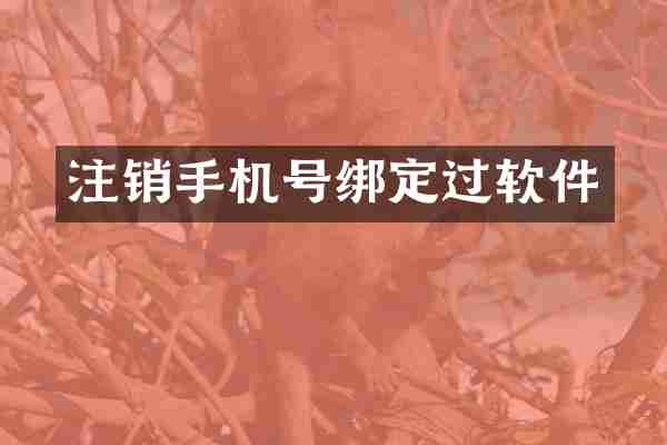 注销手机号绑定过软件