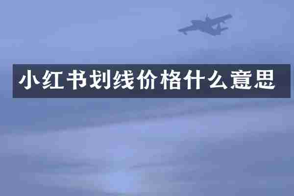 小红书划线价格什么意思