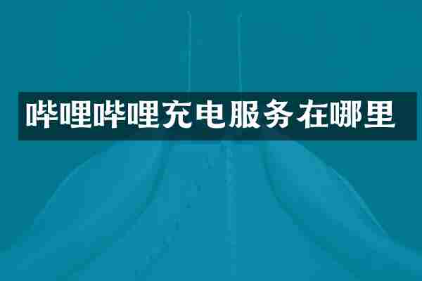 哔哩哔哩充电服务在哪里