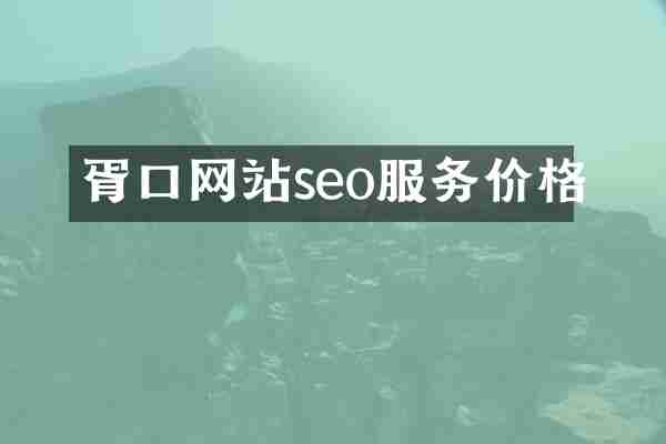 胥口网站seo服务价格