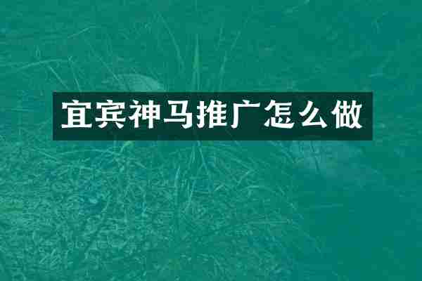 宜宾神马推广怎么做