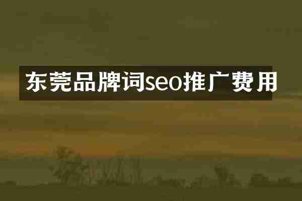 东莞品牌词seo推广费用