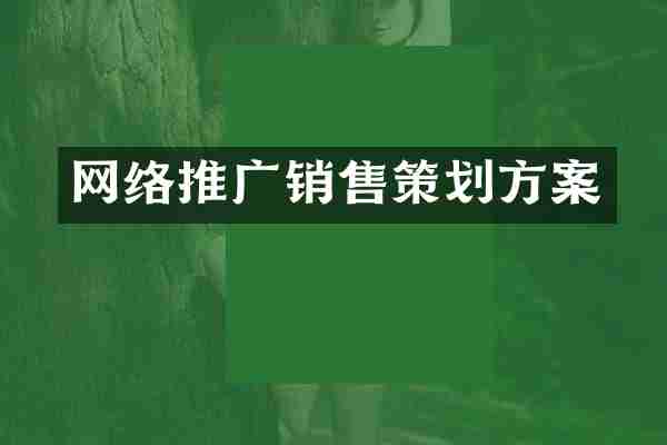 网络推广销售策划方案
