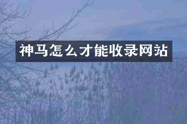神马怎么才能收录网站
