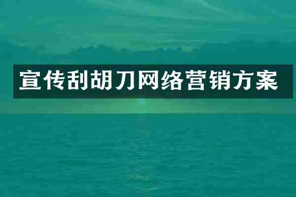 宣传刮胡刀网络营销方案