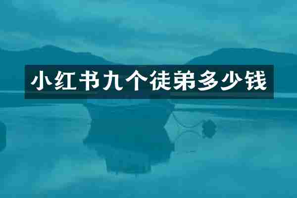 小红书九个徒弟多少钱
