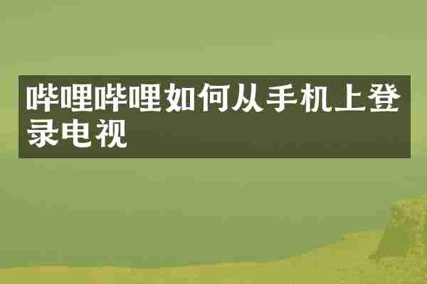 哔哩哔哩如何从手机上登录电视