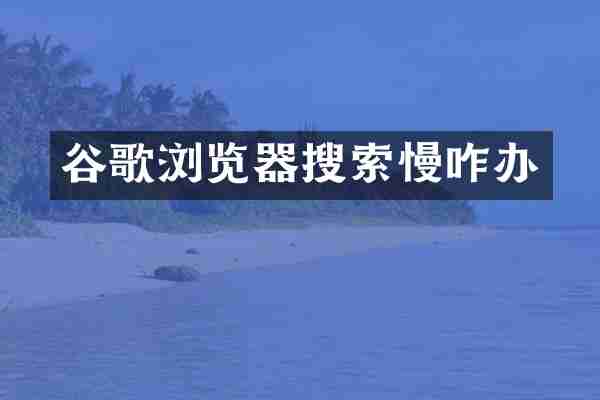 谷歌浏览器搜索慢咋办