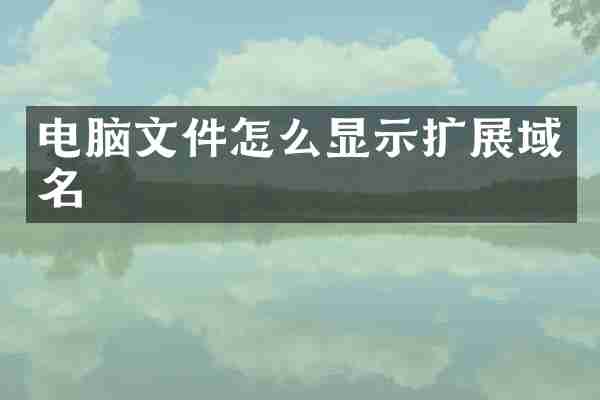 电脑文件怎么显示扩展域名