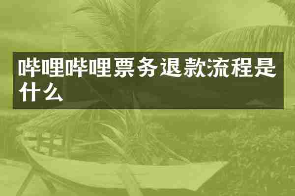 哔哩哔哩票务退款流程是什么