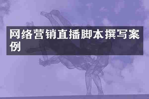 网络营销直播脚本撰写案例