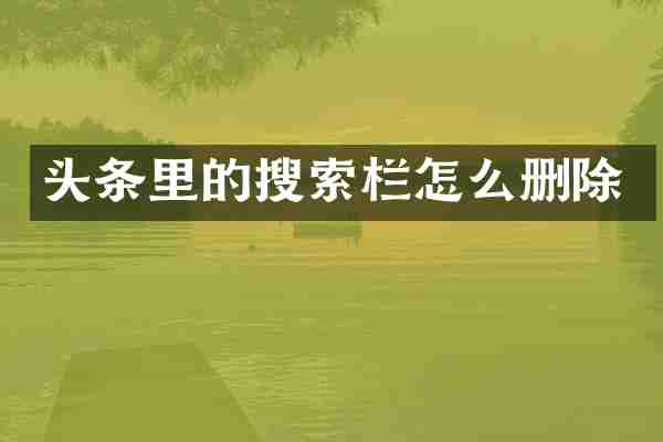 头条里的搜索栏怎么删除