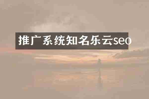 推广系统知名乐云seo