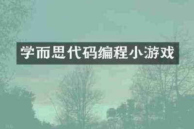 学而思代码编程小游戏