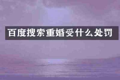 百度搜索重婚受什么处罚