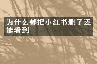 为什么都把小红书删了还能看到