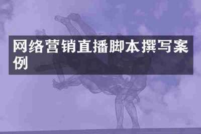 网络营销直播脚本撰写案例