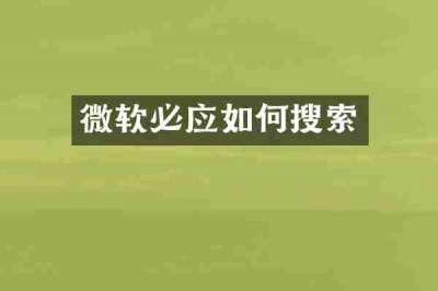 微软必应如何搜索