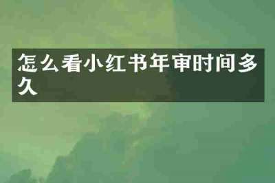 怎么看小红书年审时间多久