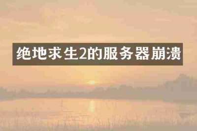 绝地求生2的服务器崩溃