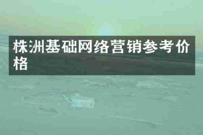 株洲基础网络营销参考价格