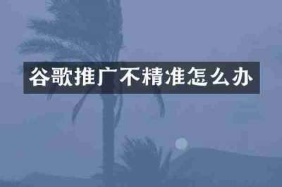 谷歌推广不精准怎么办