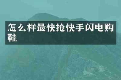 怎么样最快抢快手闪电购鞋