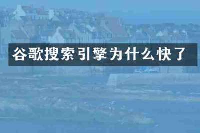 谷歌搜索引擎为什么快了