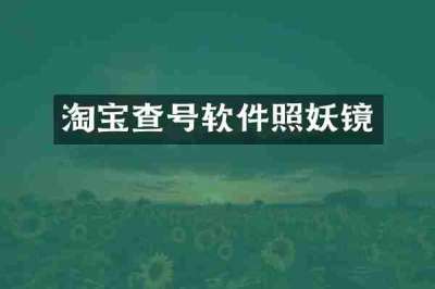 淘宝查号软件照妖镜