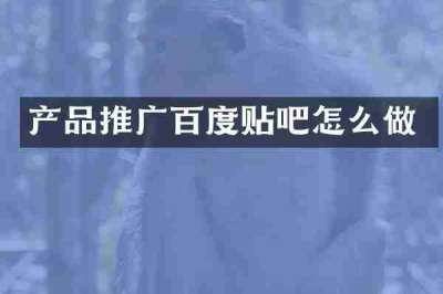 产品推广百度贴吧怎么做