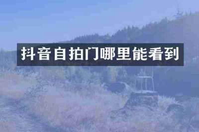 抖音自拍门哪里能看到