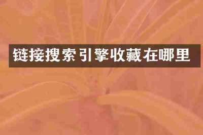 链接搜索引擎收藏在哪里