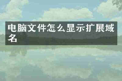 电脑文件怎么显示扩展域名