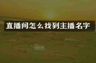 直播间怎么找到主播名字