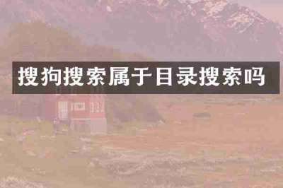 搜狗搜索属于目录搜索吗