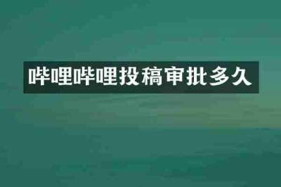 哔哩哔哩投稿审批多久