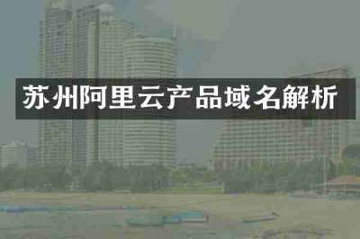 苏州阿里云产品域名解析