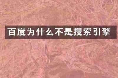 百度为什么不是搜索引擎